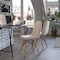 Flash Furniture 2 Pack Off-White Faux Sherpa Chairs with Wood Legs, 2PK DL-10-W-2-GG - alternate 1